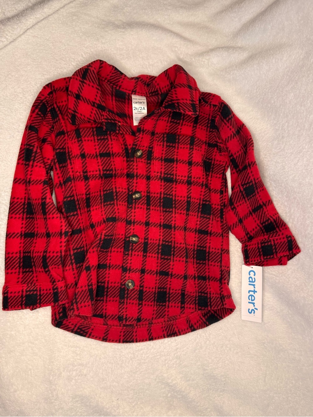 Carter’s Plaid Button Up Fleece
